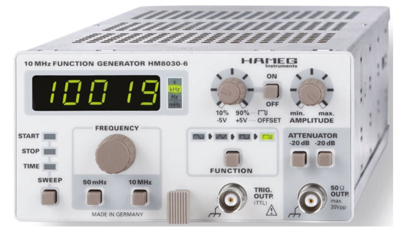 Rohde & Schwarz HM8030-6 Function Generator, 0.05Hz Min, 10MHz Max, FM Modulation, Variable Sweep - With RS Calibration