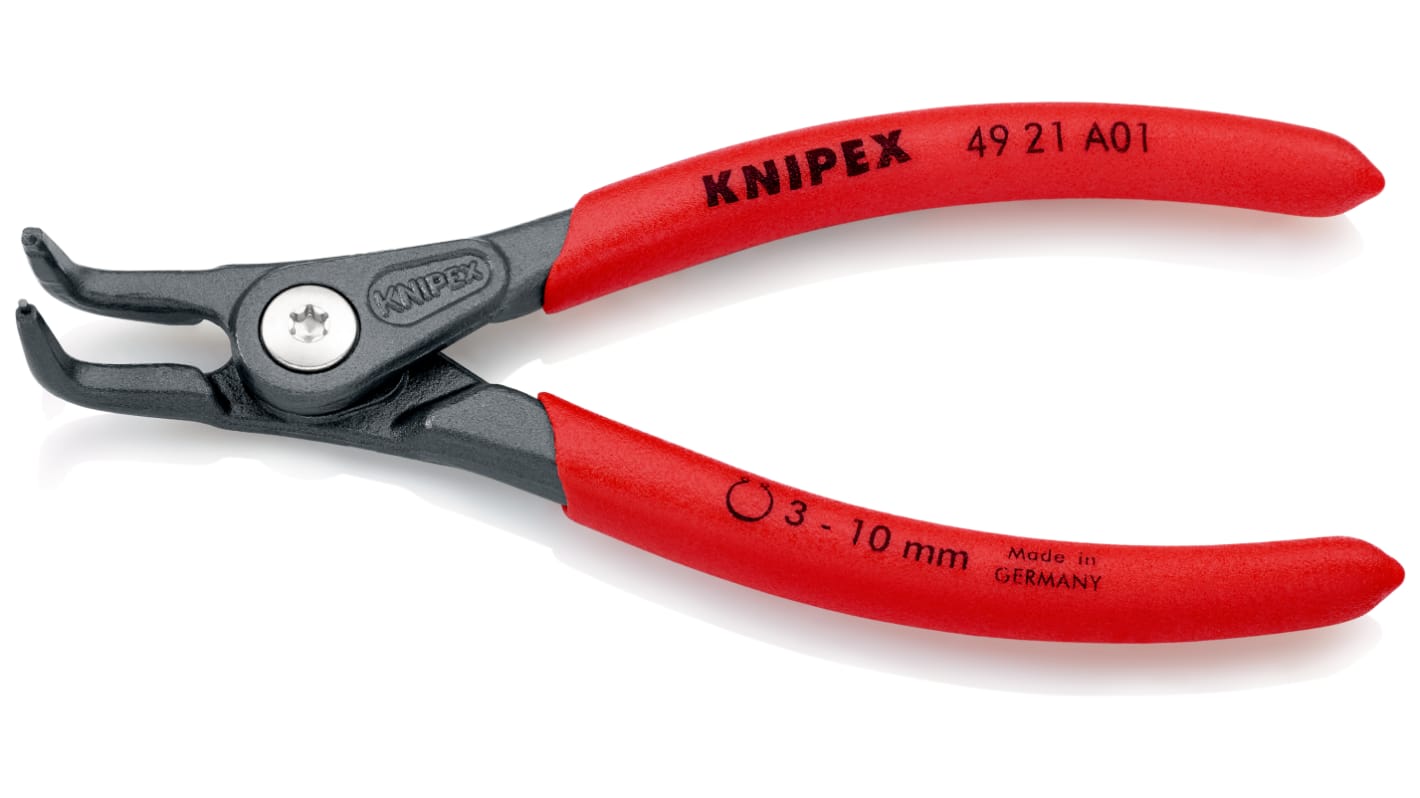 Pinze per anelli elastici Knipex in Acciaio al cromo-vanadio, lungh. 130 mm Ad angolo