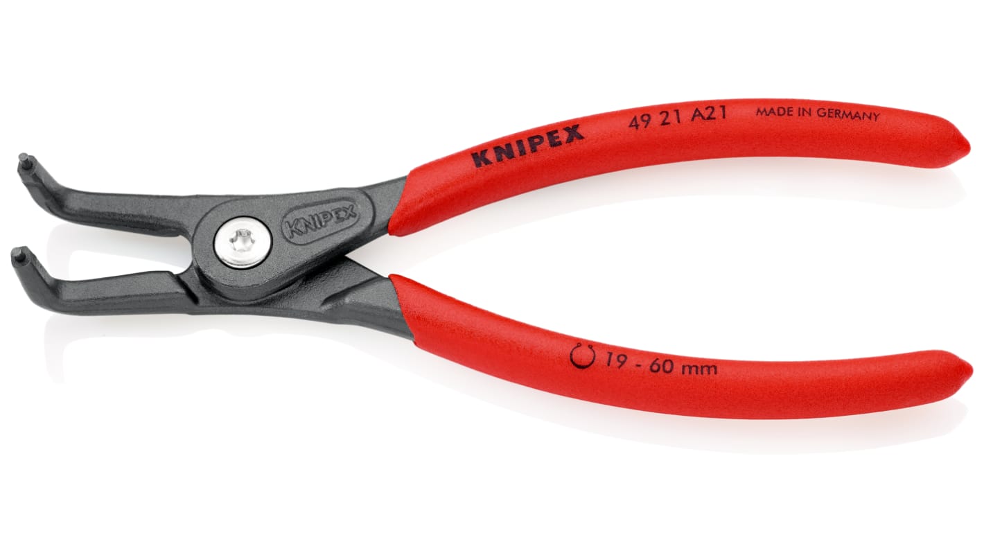 Pinze per anelli elastici Knipex in Acciaio al cromo-vanadio, lungh. 165 mm Ad angolo