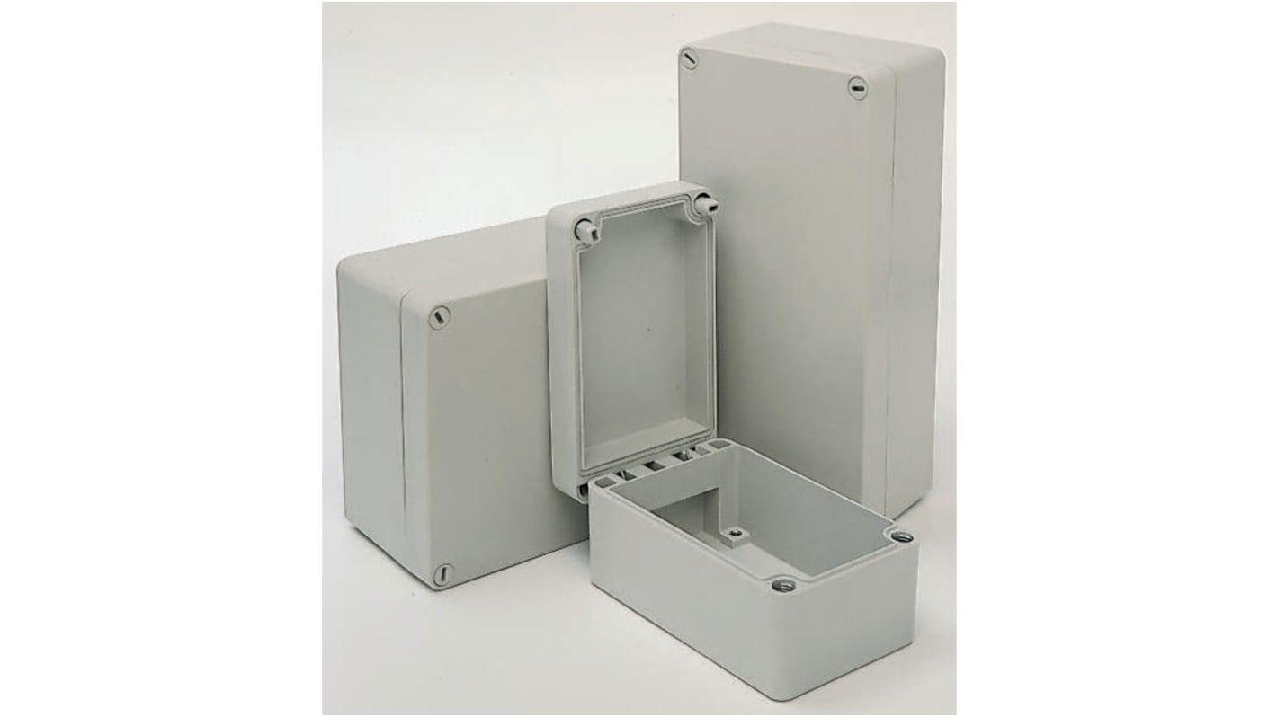 Caja de pared RS PRO de Plástico reforzado con fibra de vidrio Gris, 100 x 160 x 200mm, IP66