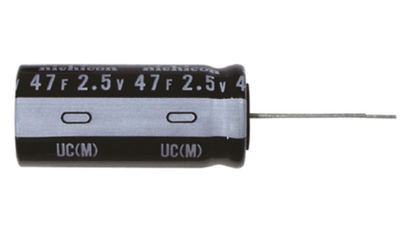 Nichicon 1F Supercapacitor ±20% Tolerance, UM 2.7V dc, Through Hole