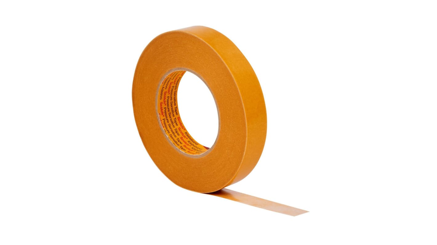 3M 9084 Beige Double Sided Paper Tape, 0.1mm Thick, 8 N/cm, Paper Backing, 25mm x 50m