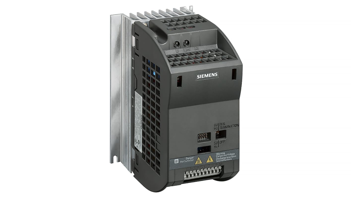 Siemens Inverter Drive, 0.55 kW, 1 Phase, 230 V ac, 7.7 A, SINAMICS G110 Series