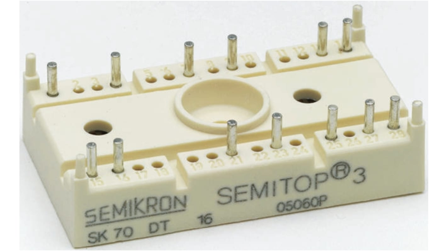 Semikron サイリスタモジュール, SCRモジュール, 68A, 1600V, SK 70 DT 16