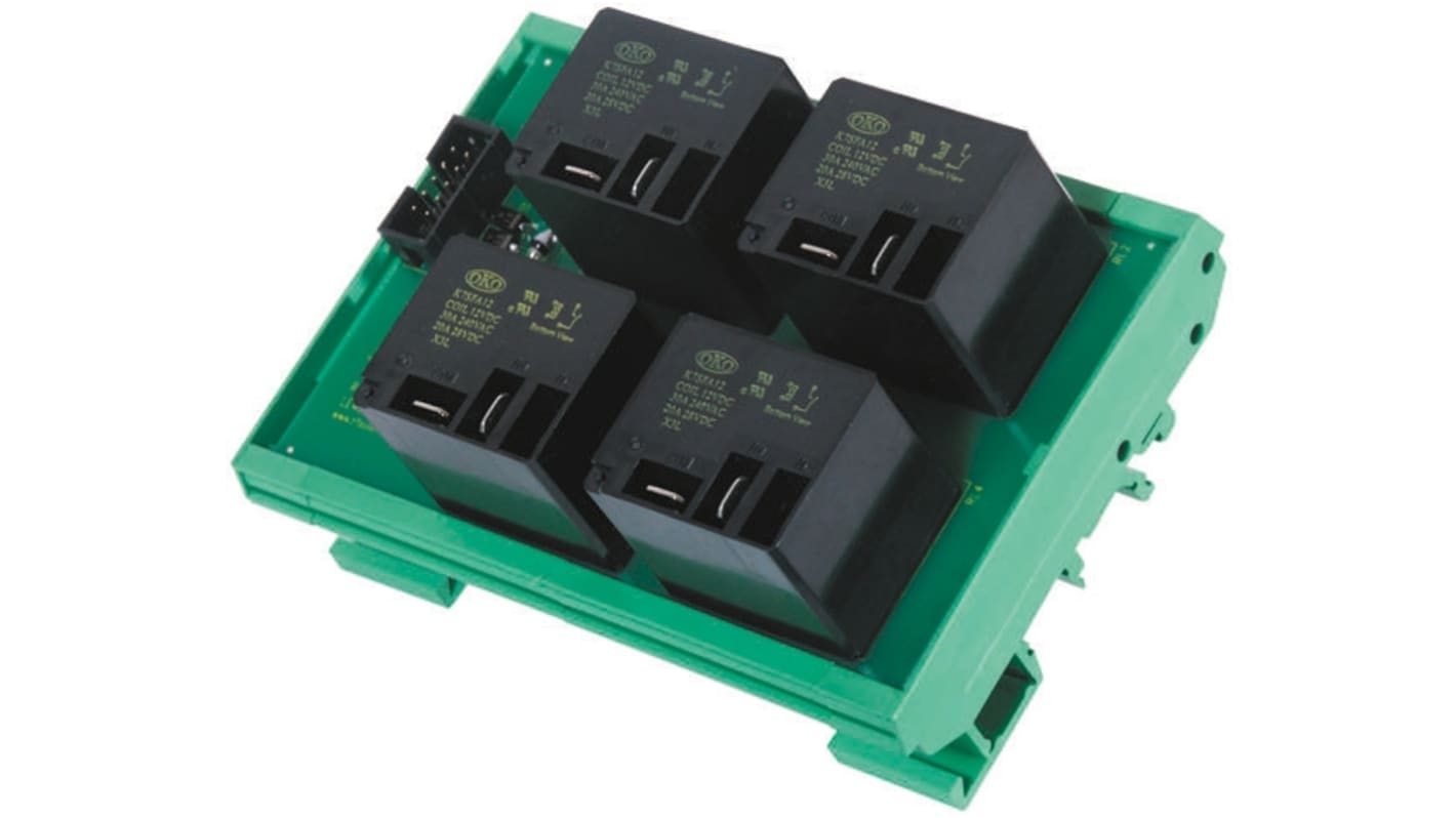 DIN Rail 4 Relay output module,30A 230Va