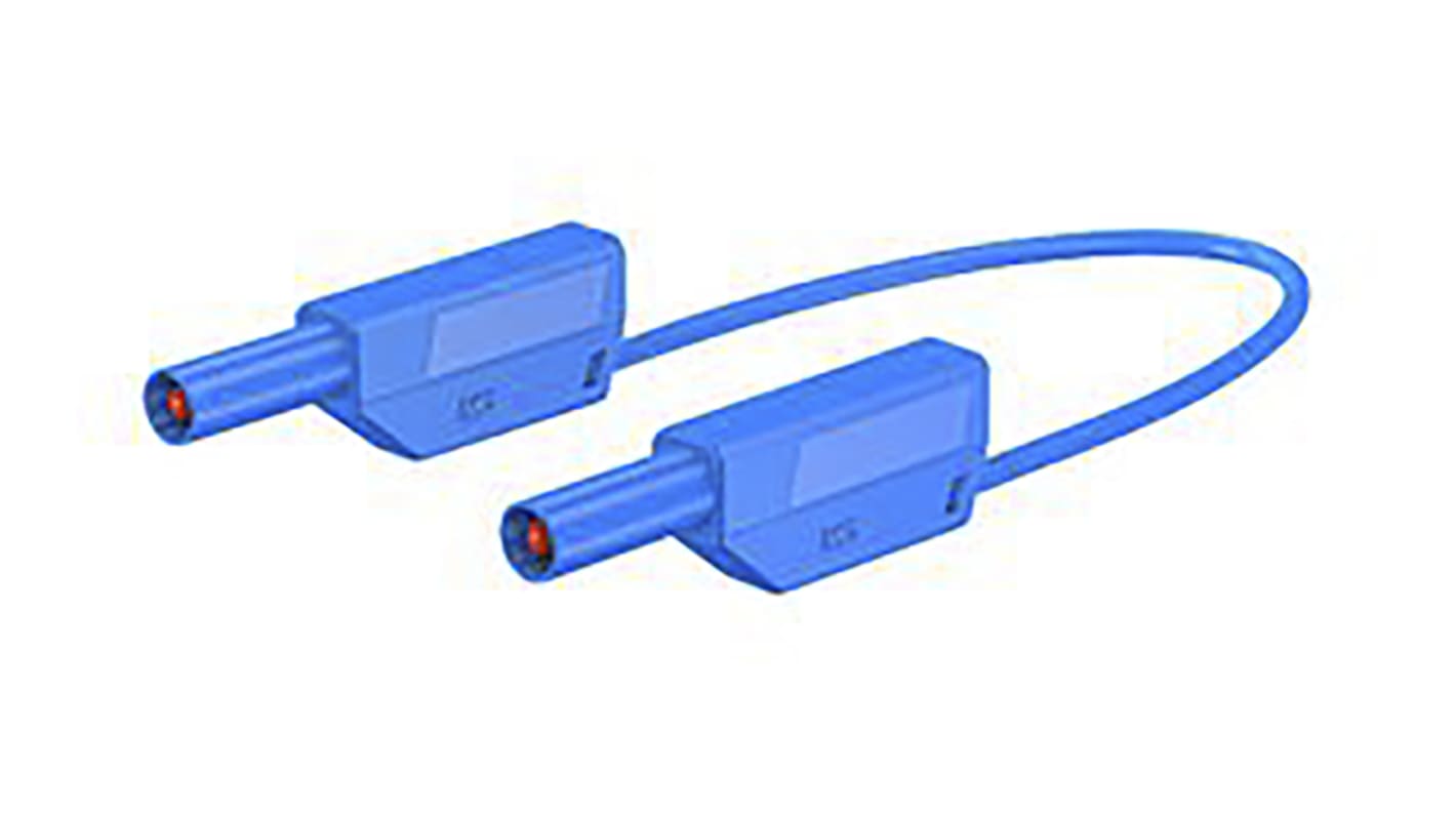 Staubli Messleitung 4mm Stecker / Stecker, Blau PVC-isoliert 250mm, 1 kV / 15A CAT II 1000V