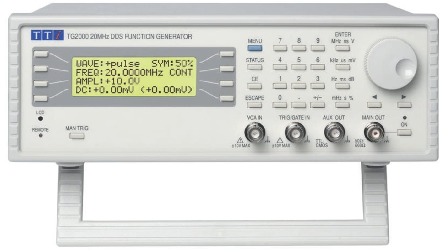 Generator funkcyjny Aim-TTi częst. sinus: 20MHz amplituda: 20V Pk-Pk impedancja: 50 Ω, 600 Ω