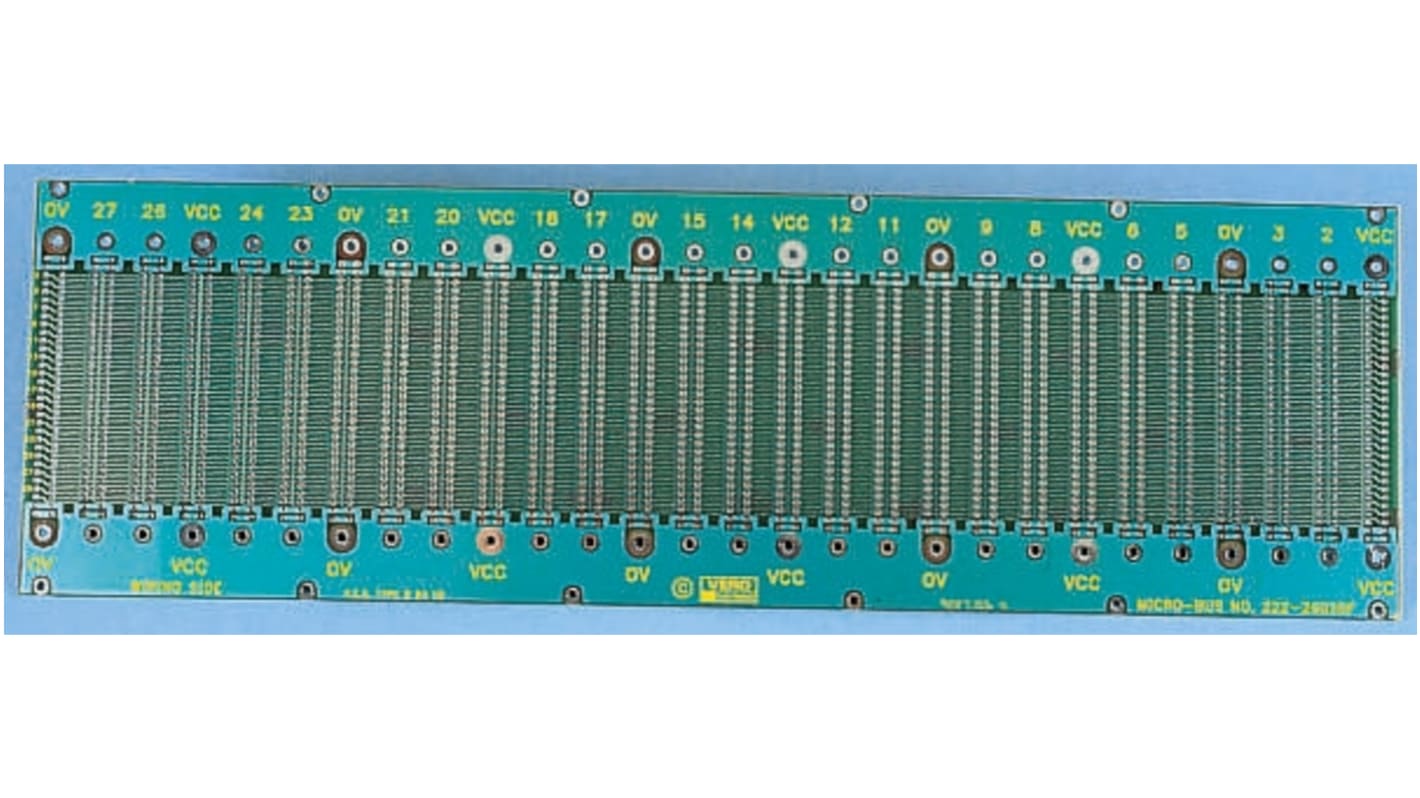 Placa base RS PRO, 64, 96 contactos, DIN 41612, FR4, , 1 lado lados, 84HP, 20.32mm