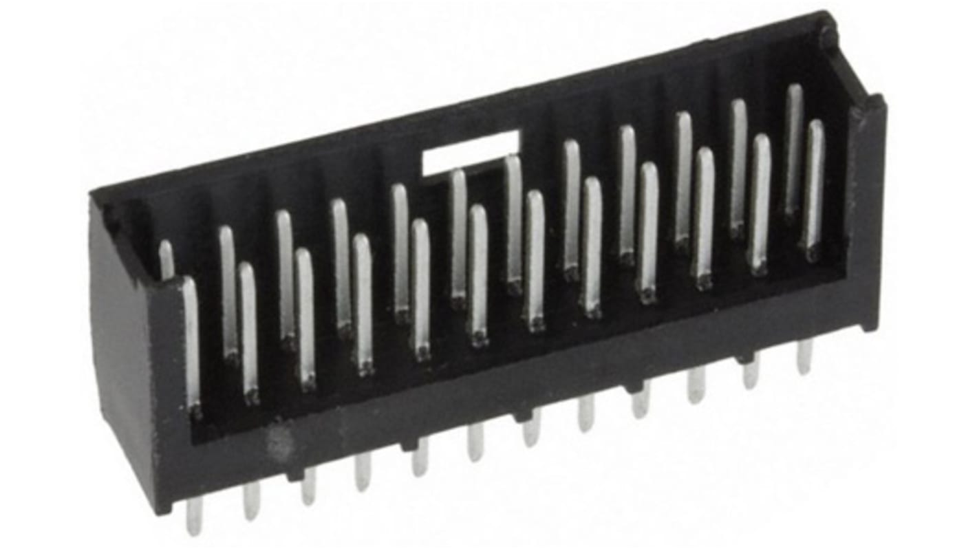 TE Connectivity AMPMODU MOD II Series Straight Through Hole PCB Header, 24 Contact(s), 2.54mm Pitch, 2 Row(s), Shrouded