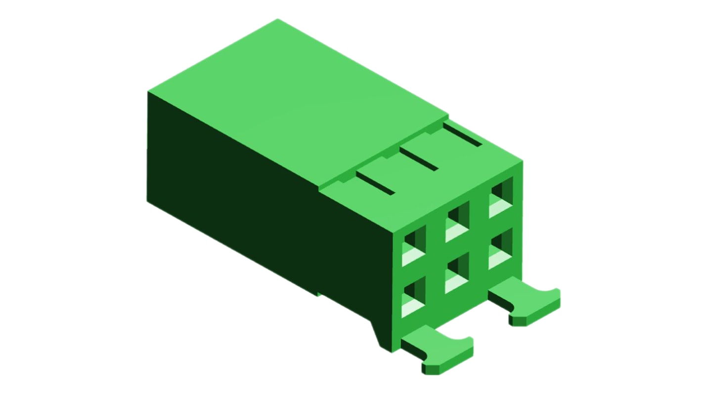 TE Connectivity AMPMODU Mod IV Series Straight Housing, 6-Contact, 2-Row, 2.54mm Pitch, Crimp Termination