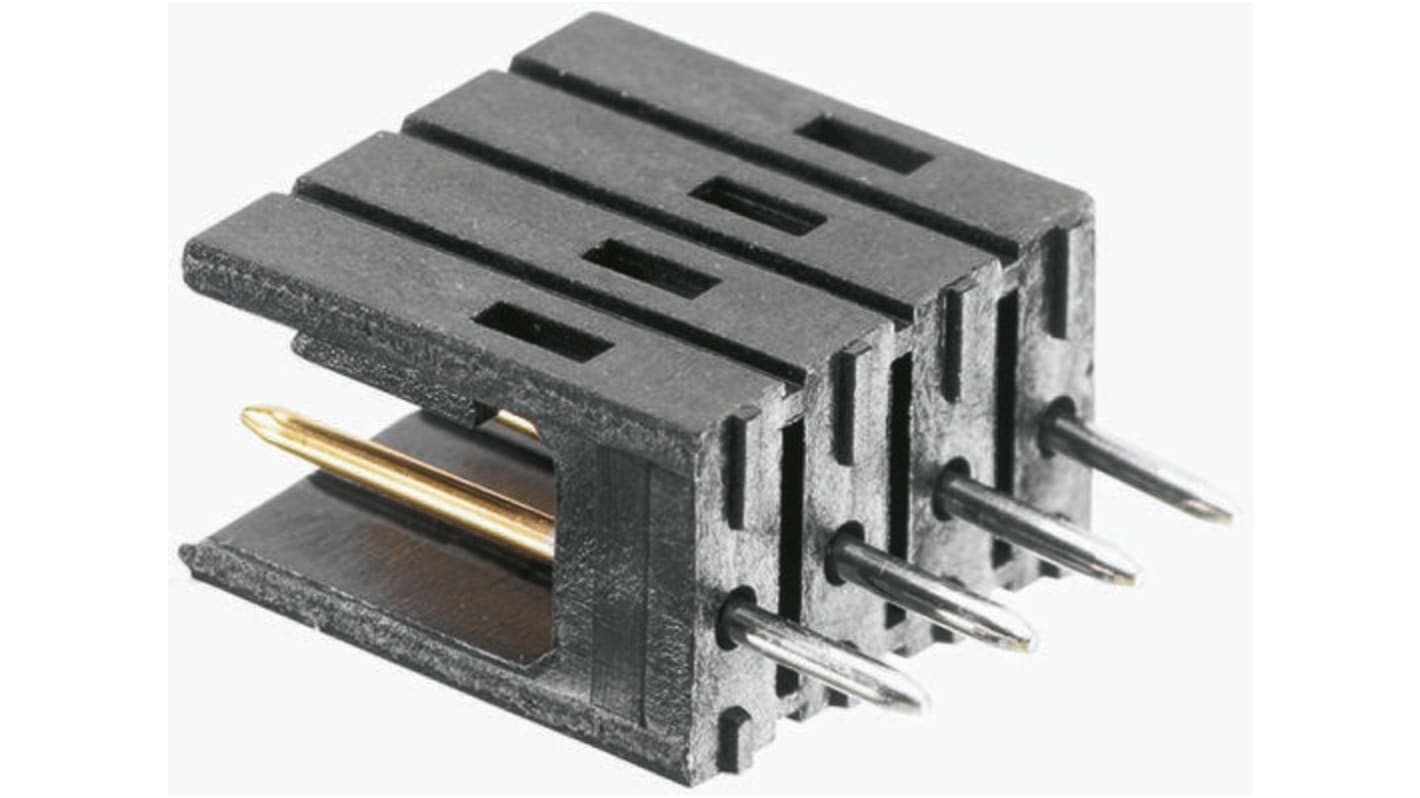 Conector macho para PCB Ángulo de 90° TE Connectivity serie AMPMODU MOD II de 5 vías, 1 fila, paso 2.54mm, para soldar,