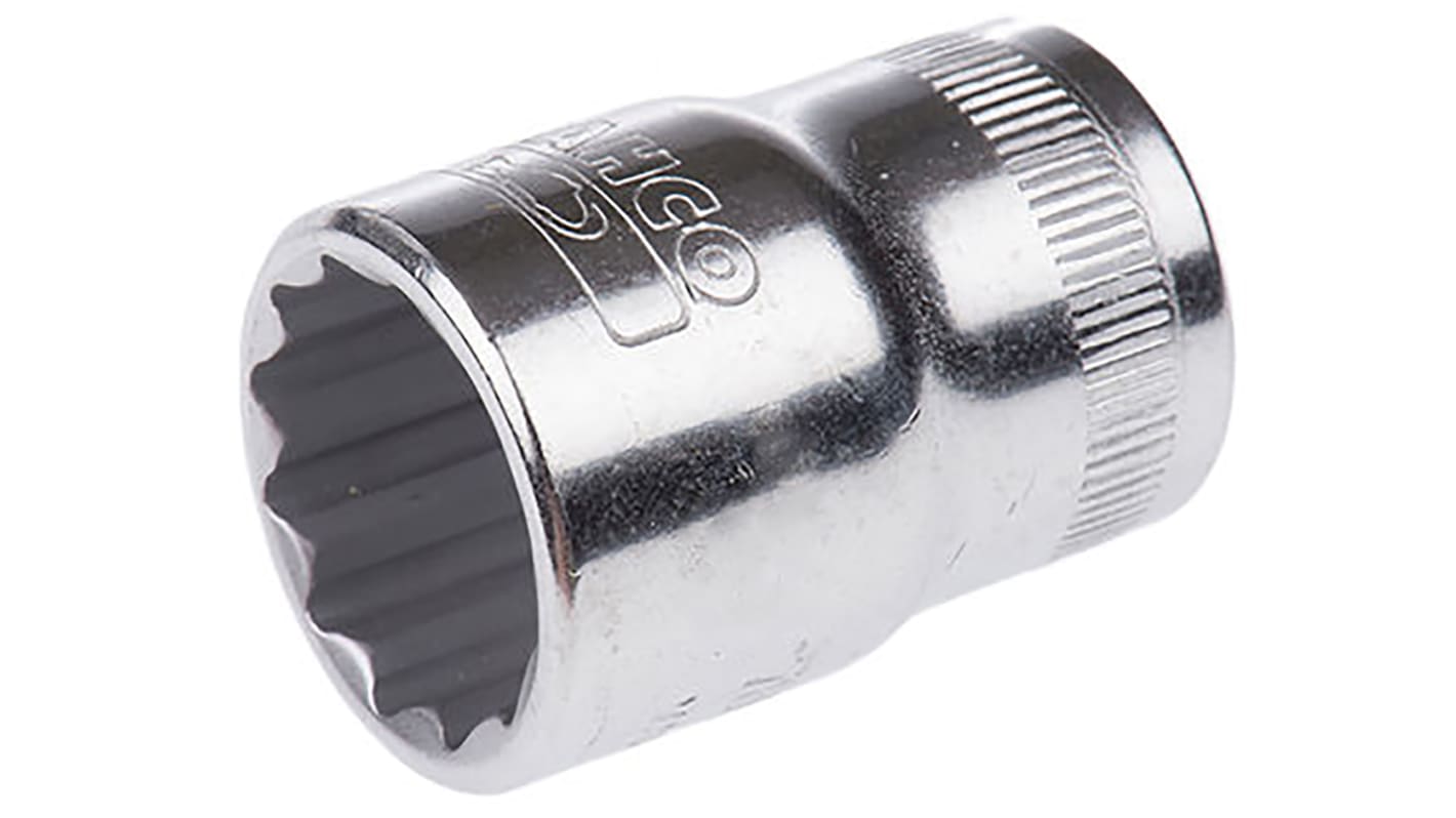 Bahco 1/2 in Drive 3/8in Standard Socket, 12 point, 38 mm Overall Length