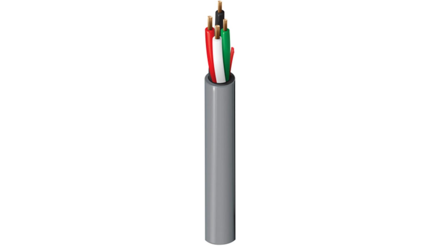 Cable de control Belden 5302UE de 4 núcleos, 0,82 mm², Ø ext. 4.67mm, long. 152m, 300 V, 4 A, funda de PVC