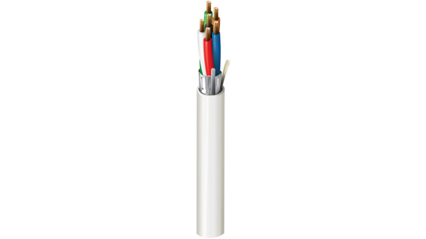 Cable de control apantallado Belden 5504FE de 6 núcleos, 0,33 mm², Ø ext. 4.17mm, long. 152m, 300 V, 2 A, funda de PVC