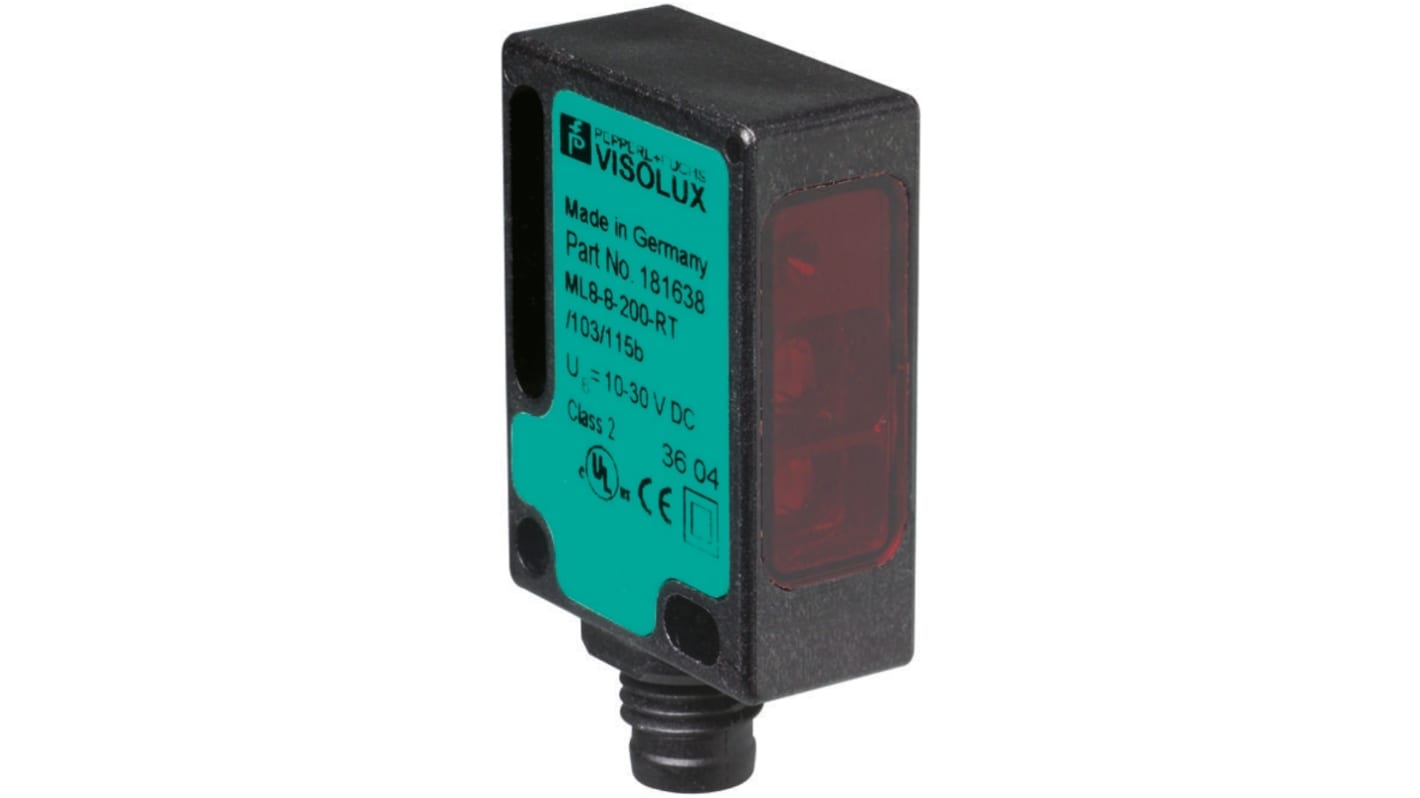 Pepperl + Fuchs Retroreflective Photoelectric Sensor, Block Sensor, 3 m Detection Range