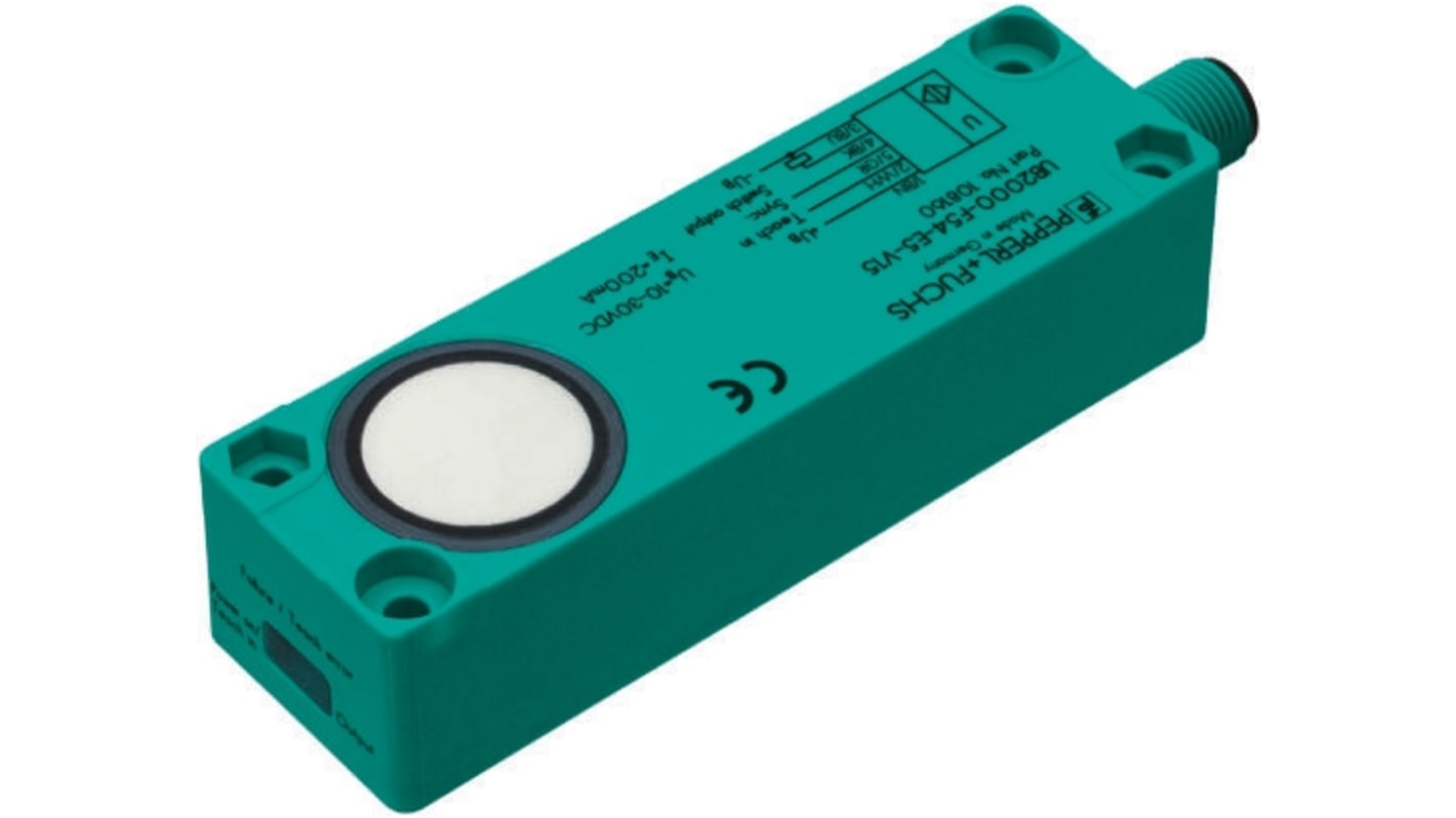 Sensor de proximidad Pepperl + Fuchs, alcance 80 → 2.000 mm, salida PNP, 10 → 30 Vdc, IP65