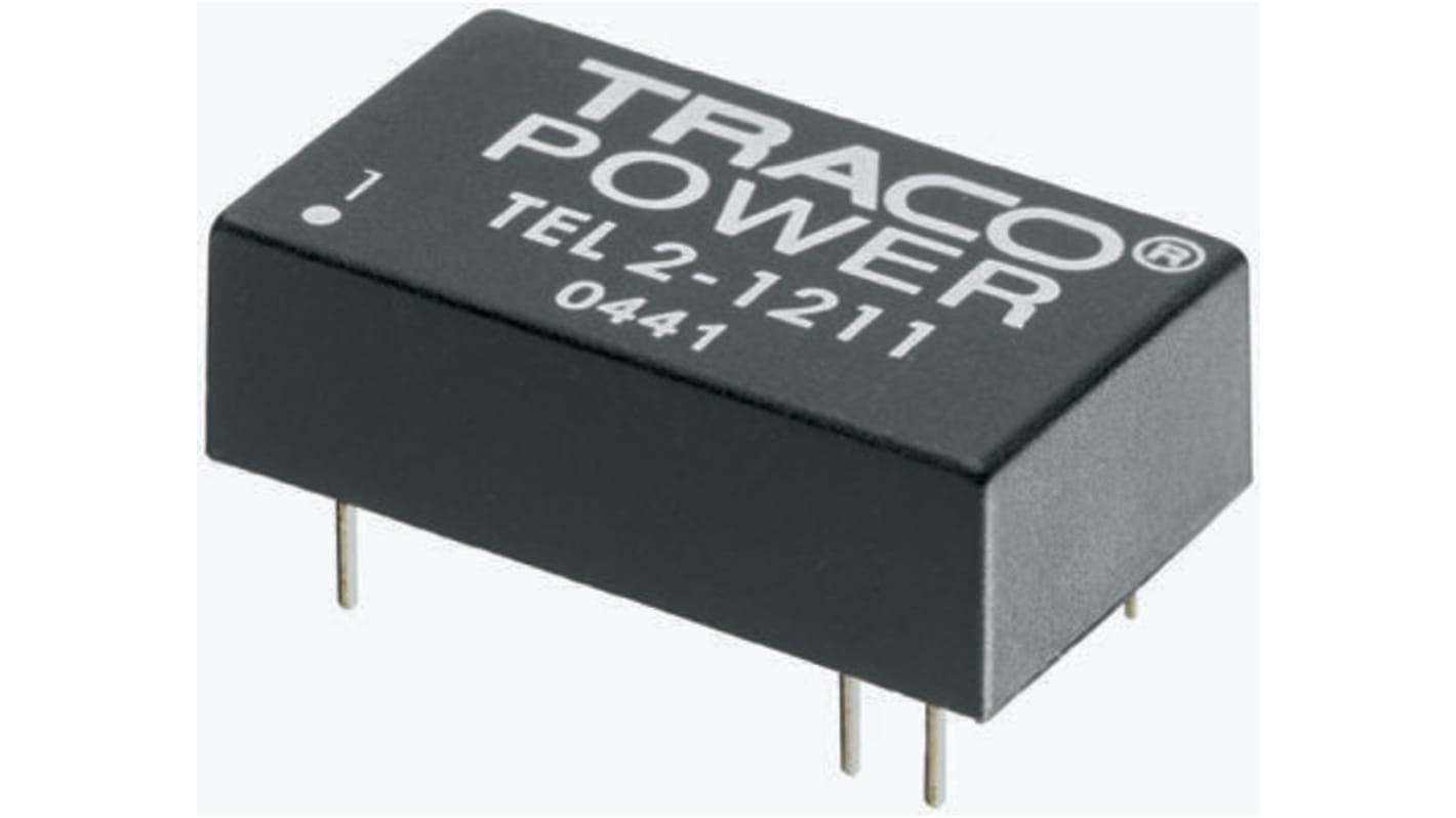 TRACOPOWER TEL 2 DC-DC Converter, 3.3V dc/ 500mA Output, 4.5 → 9 V dc Input, 2W, Through Hole, +75°C Max Temp