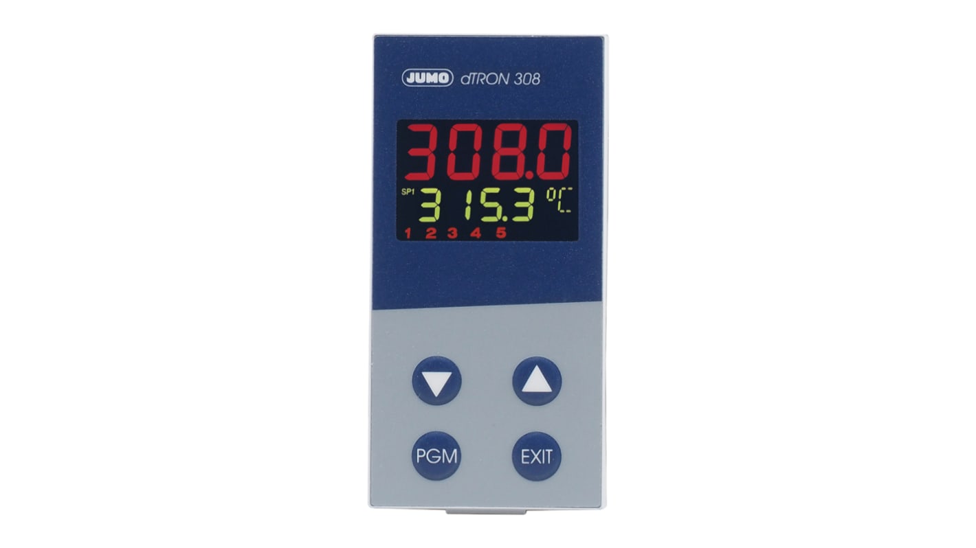 Regulator temperatury PID panelowy Jumo Uz: 110 → 240 V AC wyjście Analogowa 5-wyjściowy 96 x 48 (1/8 DIN)mm