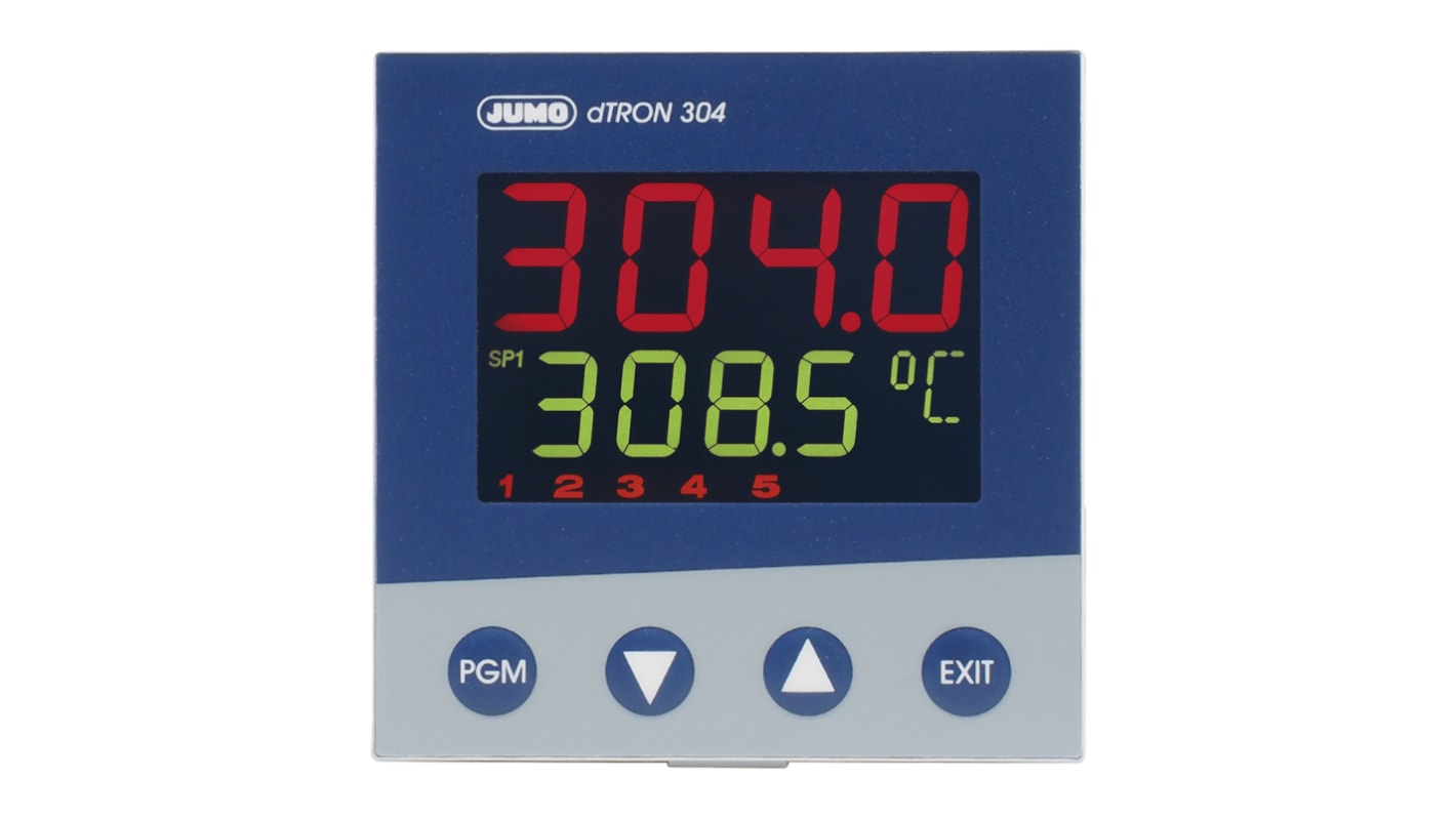 Régulateur de température PID Jumo, dTRON, 110→240 V c.a., 96 x 96 (1/4 DIN)mm, 5 sorties  analogiques