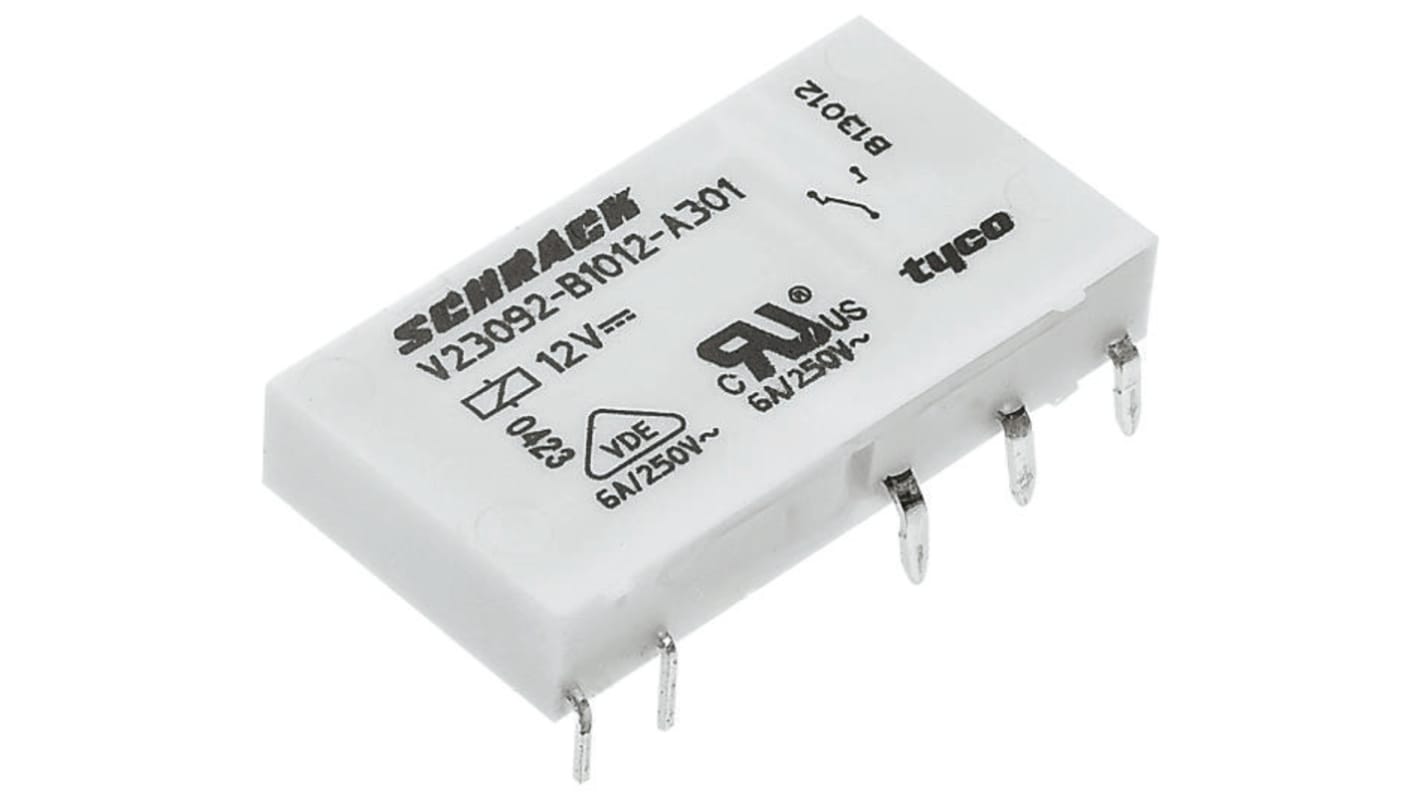 TE Connectivity PCB Mount Power Relay, 24V dc Coil, 6A Switching Current, SPDT