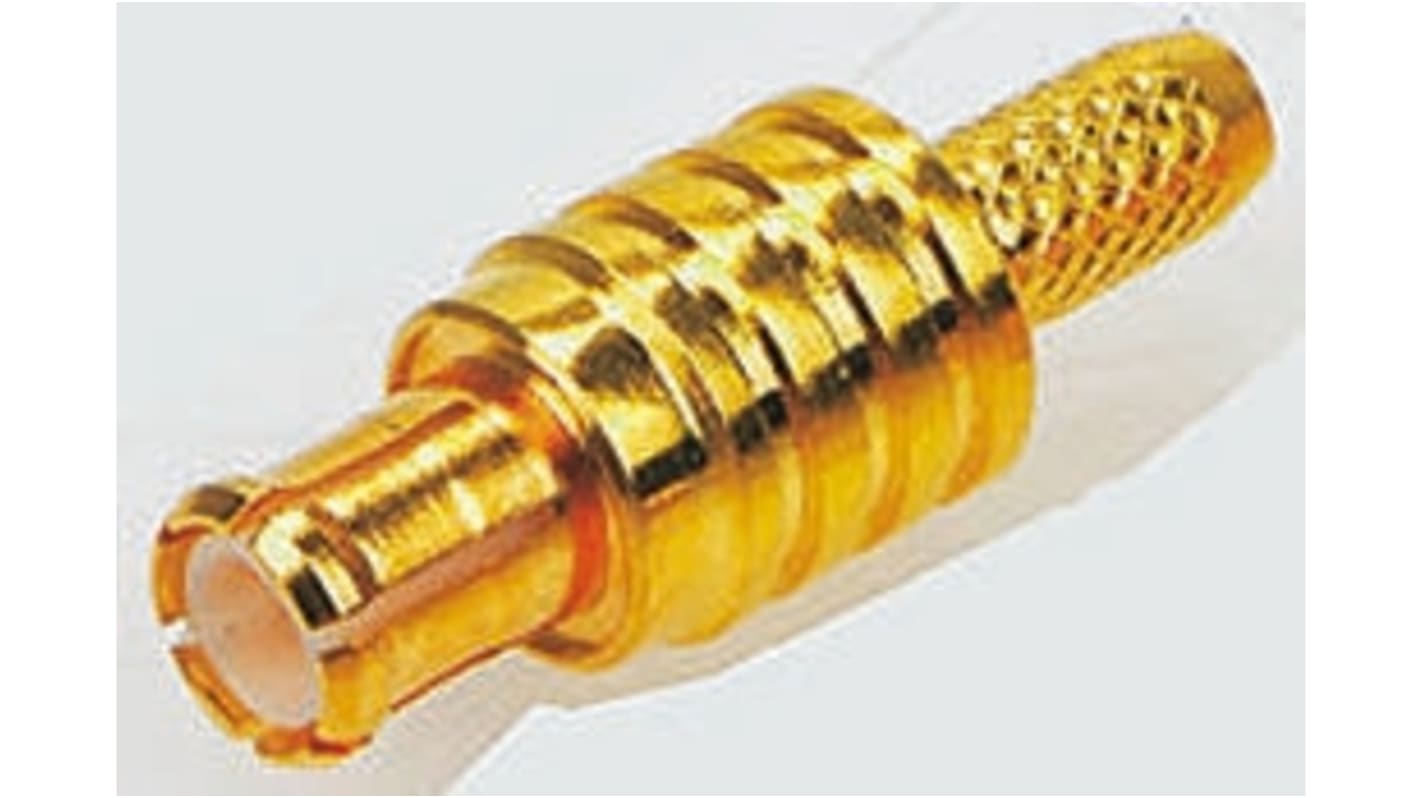 TE Connectivity Cable Mount MCX Connector Plug, 50Ω Impedance, Crimp, Solder Termination, 0 → 6GHz