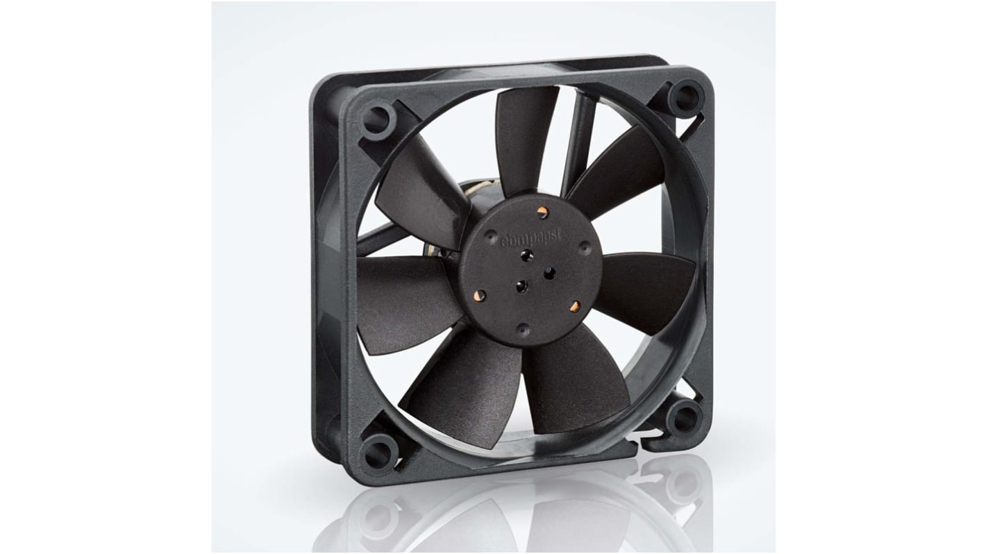 Ventilador Axial ebm-papst 600 F de 60 x 60 x 15mm, 5 V dc, 1.2W, 4000rpm, caudal 29m³/h, 27dB, IP20