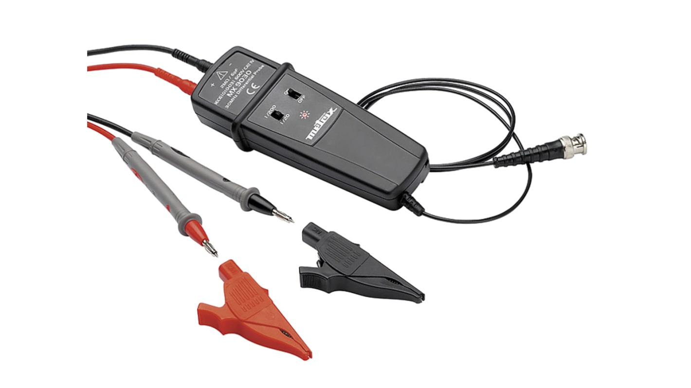 Metrix MX 9030-Z Oscilloscope Probe, Differential, Gripper Type, 30MHz, 1:1, 1:20, 1:200