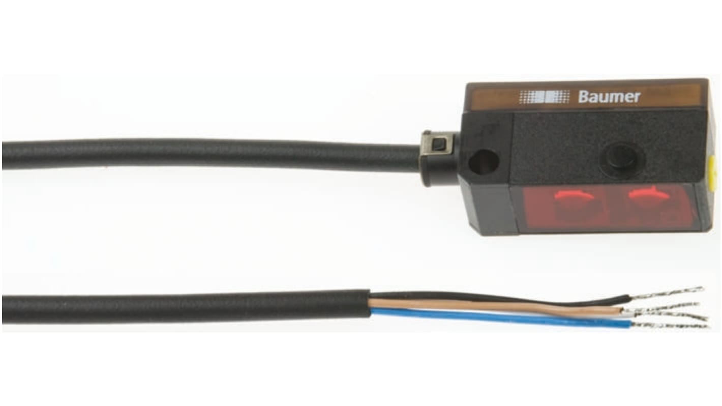 Baumer FPDK 10P Kubisch Optischer Sensor, Reflektierend, Bereich 3,5 m, PNP Ausgang, 4-poliger M8-Steckverbinder