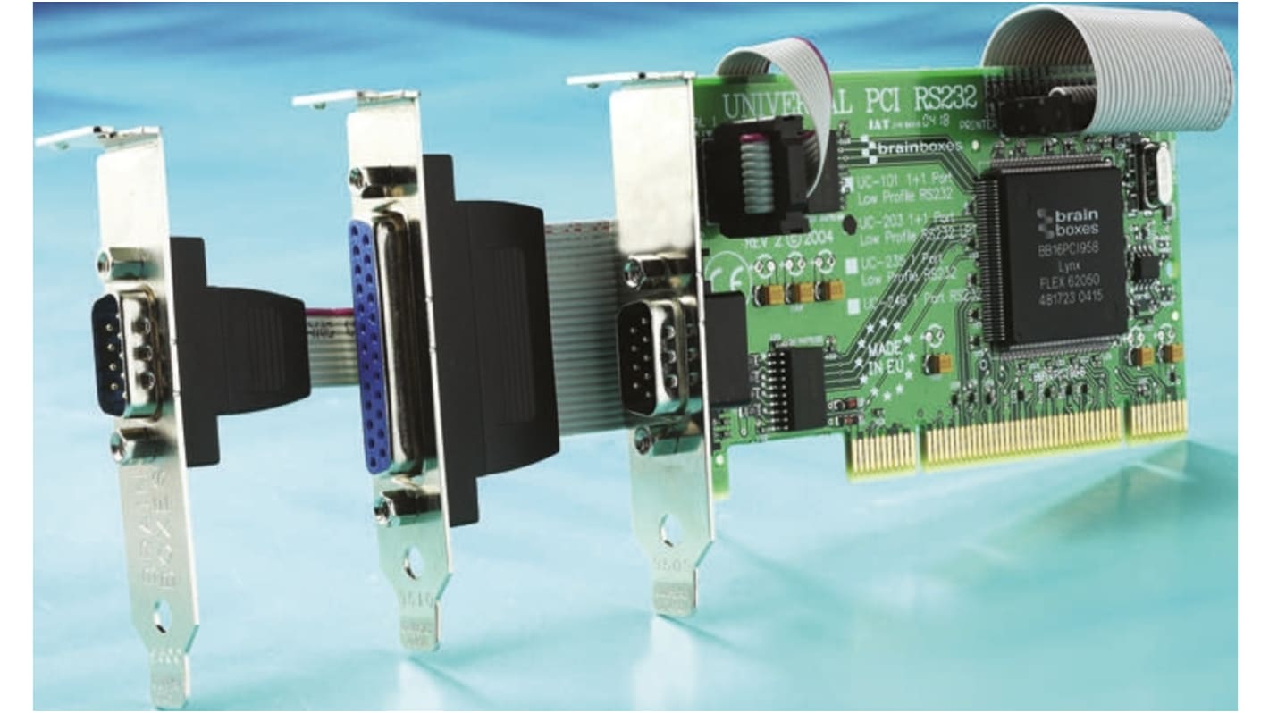 Serial Card, typ sběrnice: PCI Sériové 2portová, připojovací port LPT, RS232 115.2kbit/s Brainboxes