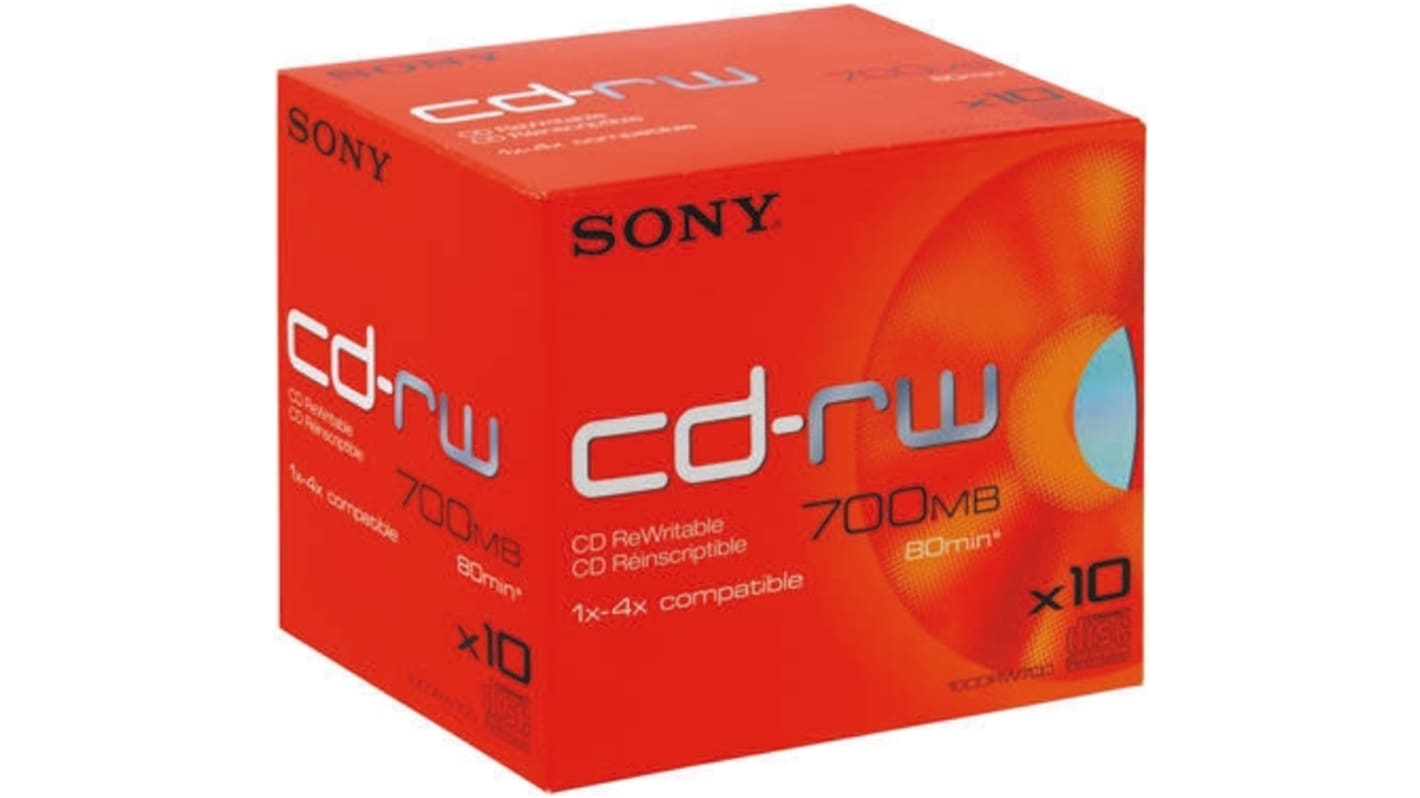 Sony, 700 MB, 4X, 10 Pack