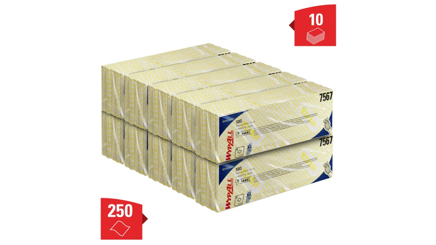 Kimberly Clark Ismételt használat Törlőkendők 25db/csomag, Sárga, használható: (Ipari tisztítás)-hoz 1 Száraz