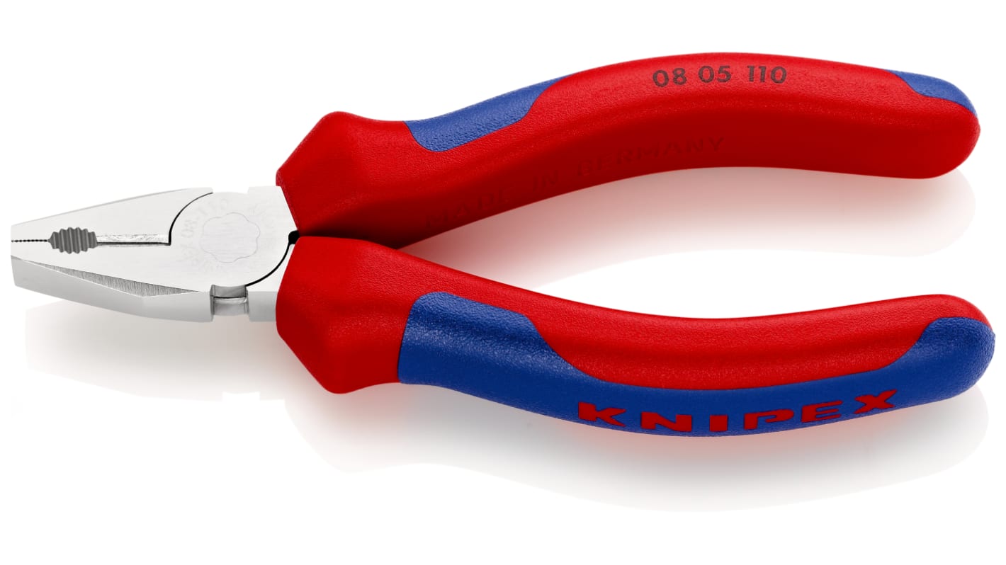 Knipex Kombizange, gebogen Schneidkraft → Kupferkabel: 9 mm harter Draht: 1,6 mm mittelharter Draht: 2,5 mm 110 mm