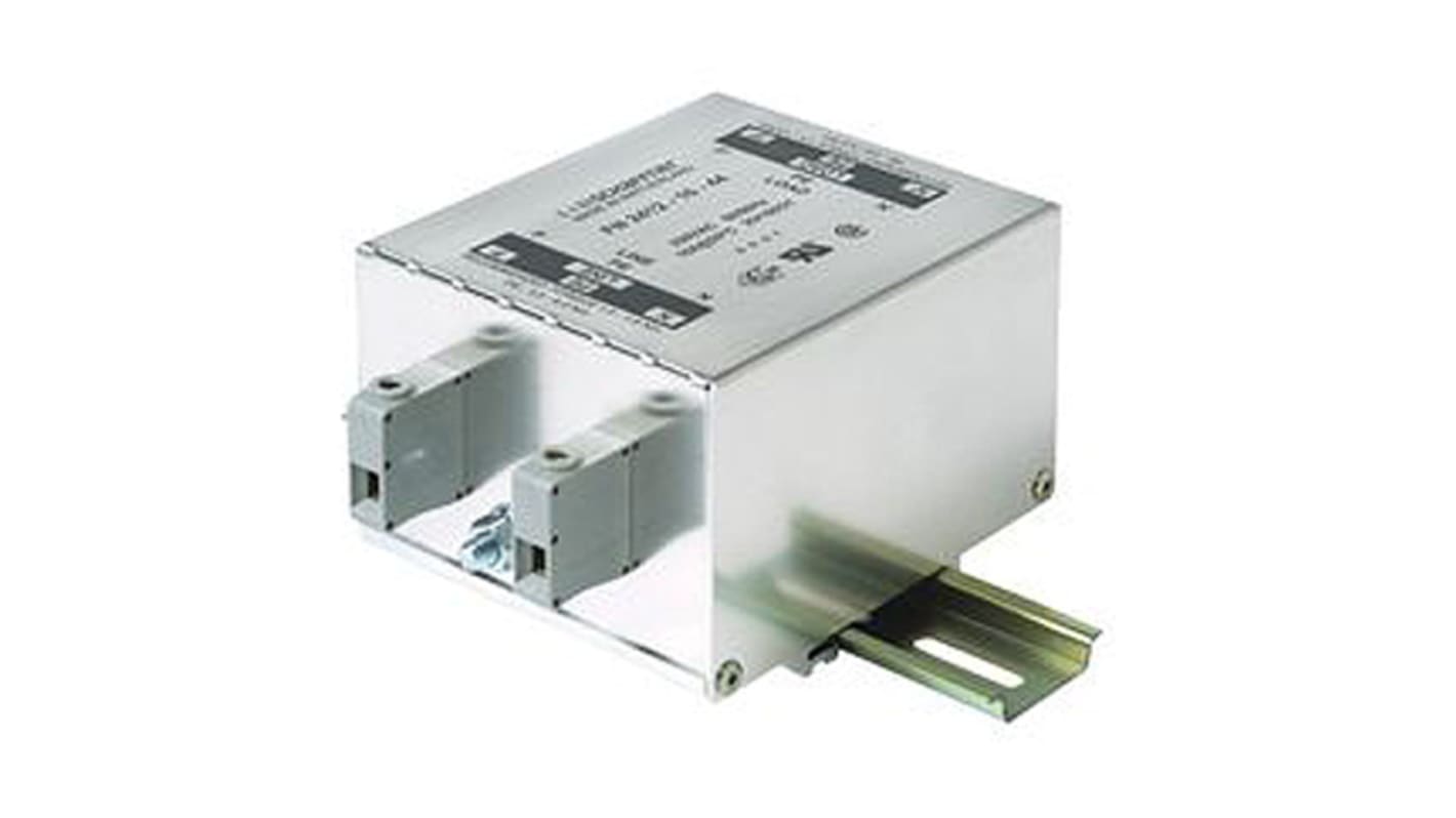 Schaffner, FN2412 32A 250 V ac 400Hz, DIN Rail EMC Filter, Terminal Block, Single Phase