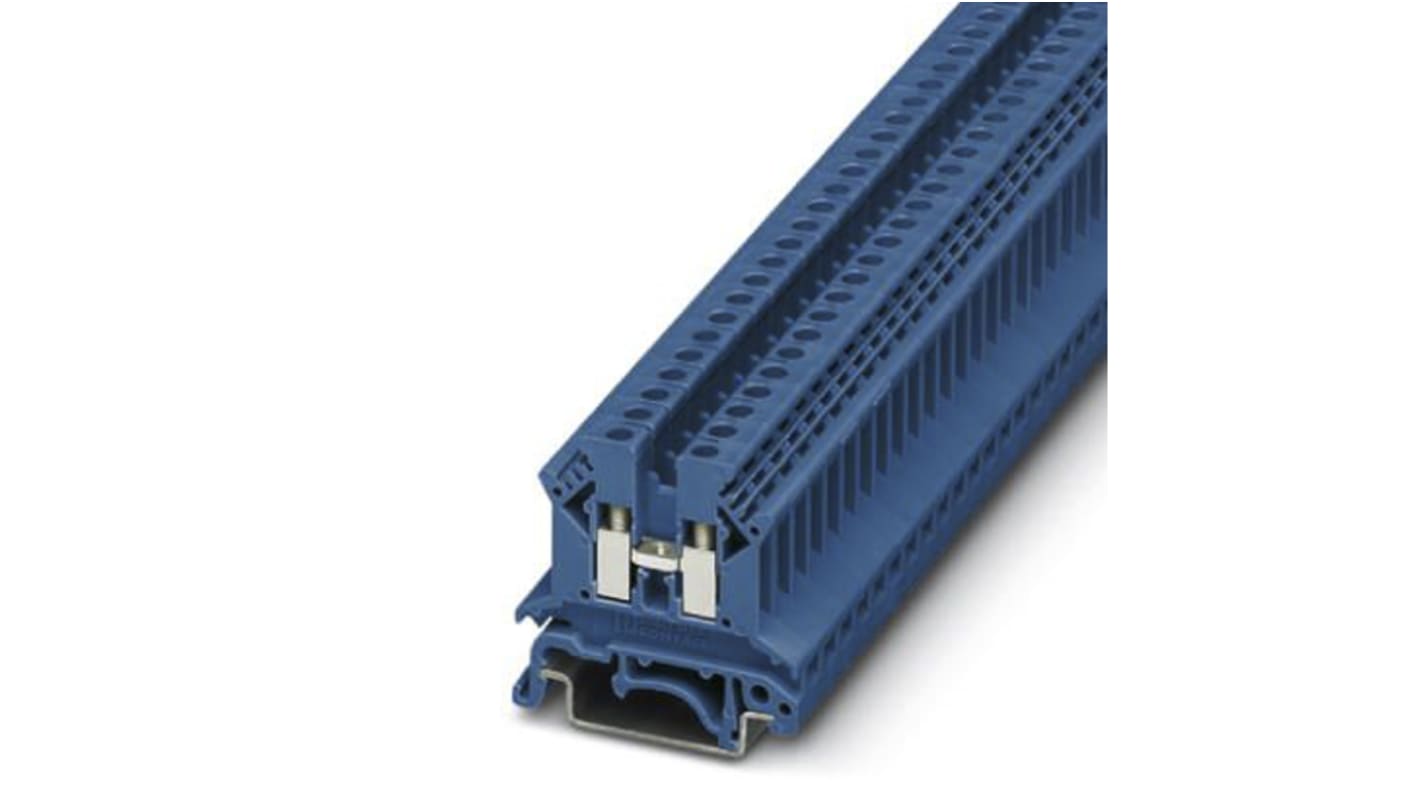 Phoenix Contact UK 2.5 B BU Series Blue Feed Through Terminal Block, 0.2 → 2.5mm², Single-Level, Screw