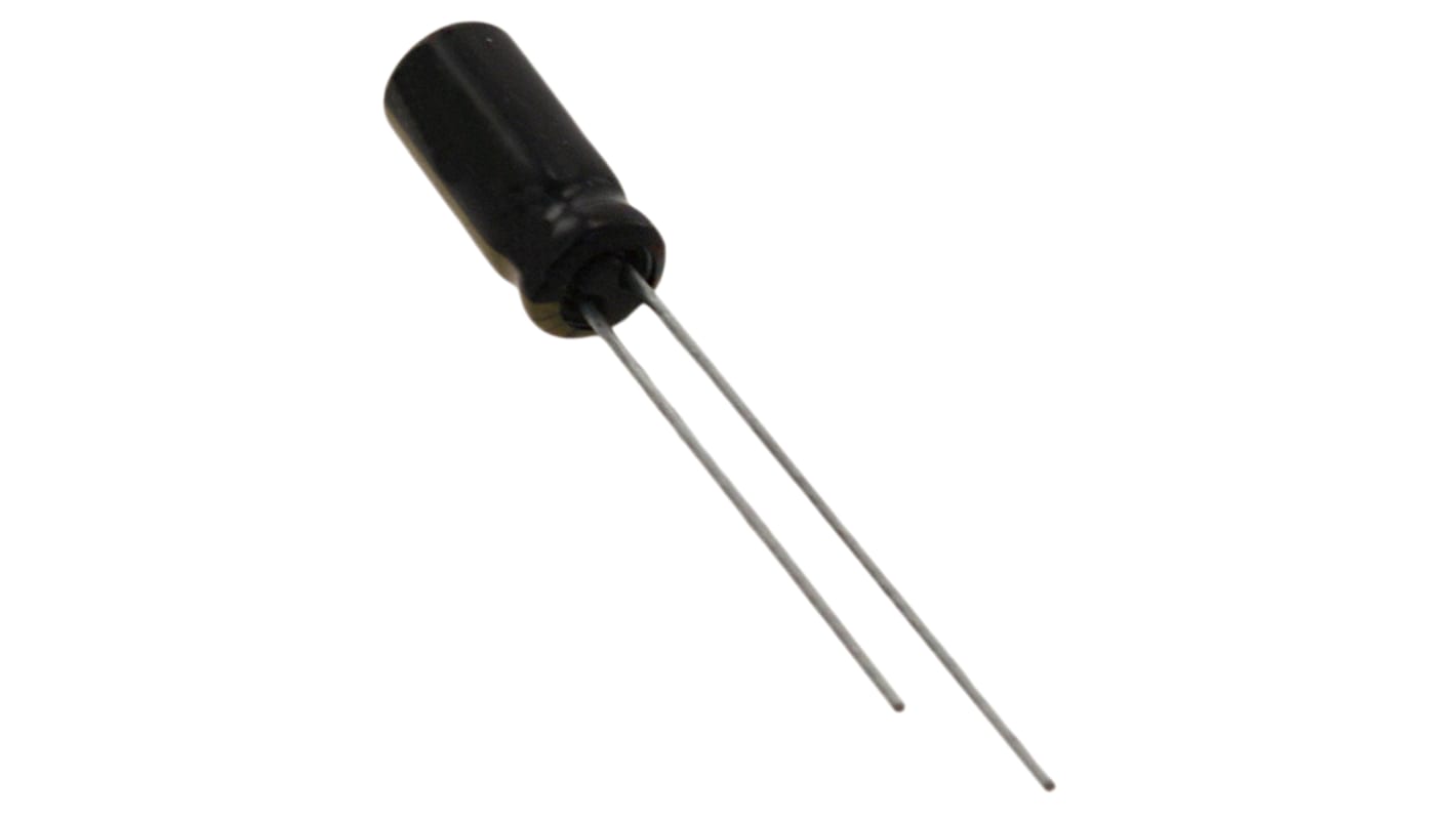 Panasonic 47μF Aluminium Electrolytic Capacitor 25V dc, Radial, Through Hole - EEUFM1E470