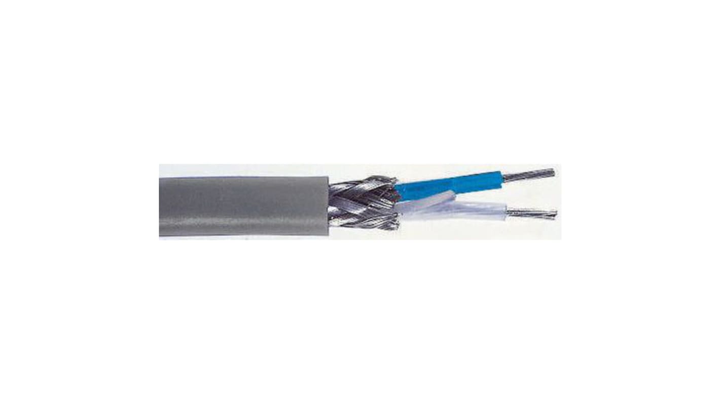 Cable coaxial RS PRO, 78 Ω, long. 100m, funda de , funda de PVC Gris