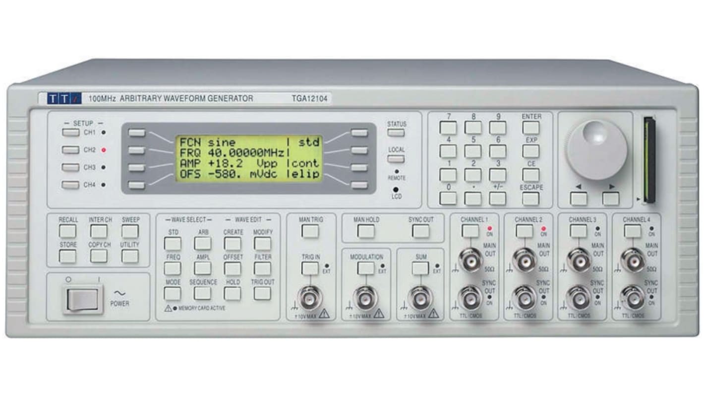 Aim-TTi TGA12104 Arbiträr-Funktionsgenerator Arbiträr-Wellenform, 40MHz / 20V ss, GPIB, RS232, USB, ISO-kalibriert