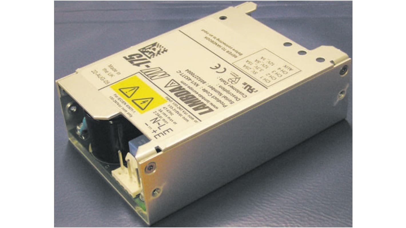 TDK-Lambda Schaltnetzteil, 5 V dc, ±12 V dc / 1A 3-Kanal 175W 90 → 264V ac Geschlossen, Medizin-Zulassung,