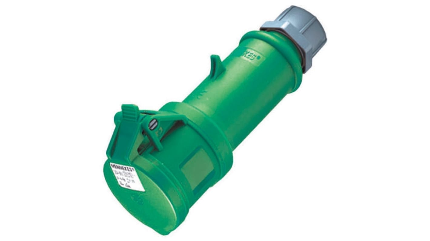 MENNEKES, StarTOP IP44 Green Cable Mount 4P Industrial Power Socket, Rated At 16A, 50 → 500 V