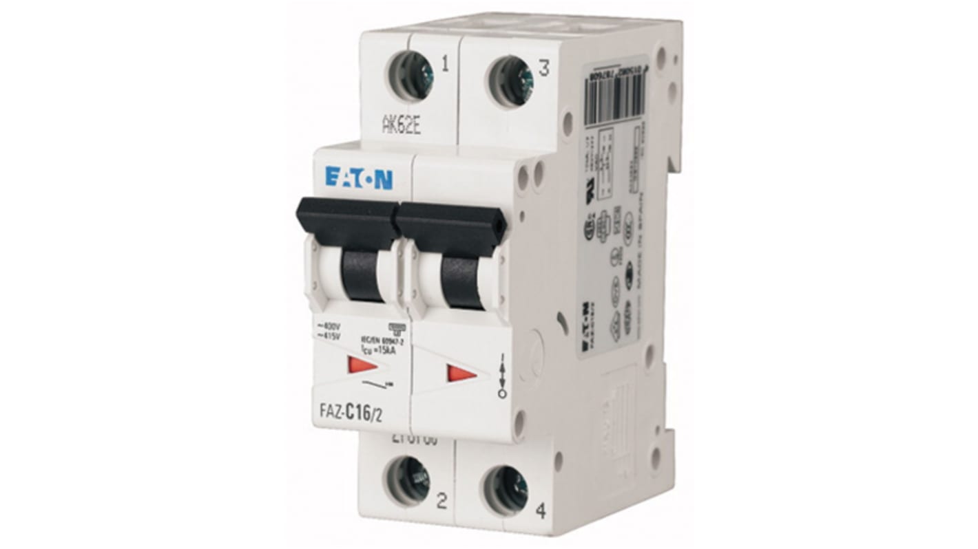 Eaton xEffect MCB, 2P, 20A Curve S, 230V AC, 10 kA Breaking Capacity