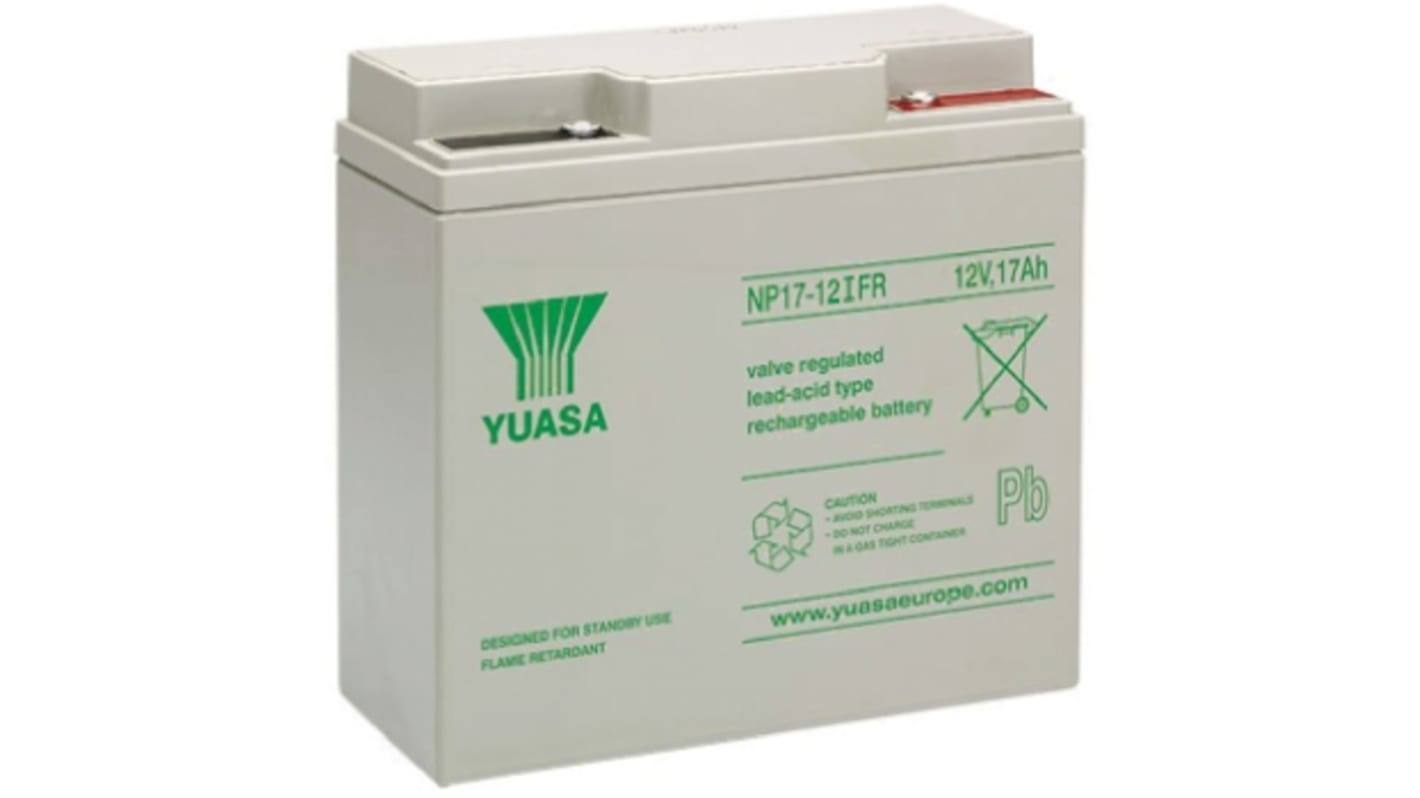 Yuasa NP17-12FR, 12V Forseglet blysyrebatteri, AGM Type, 17Ah