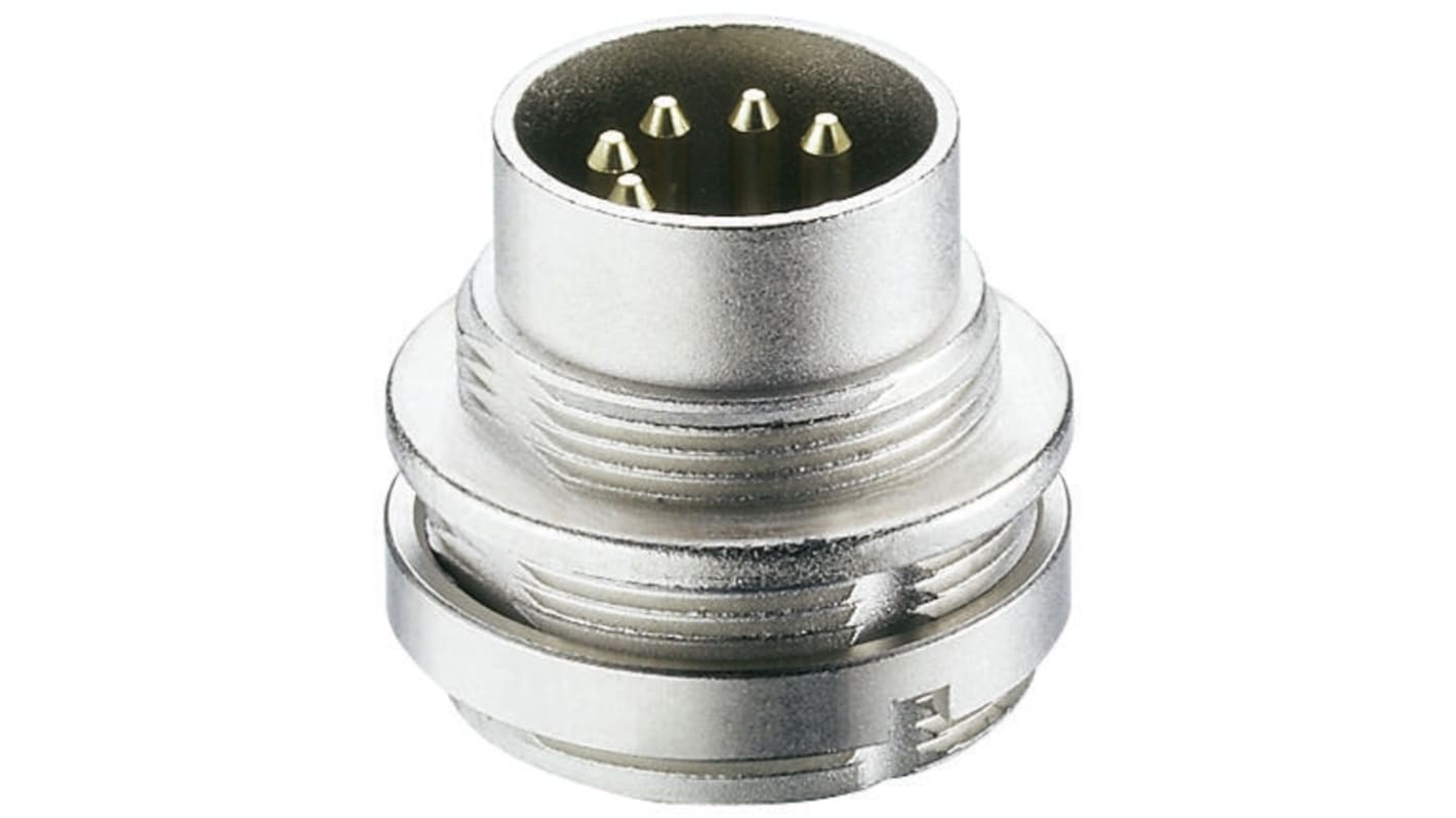 Lumberg DIN-Stecker Gerade 8-polig, 60 V ac / 5A IP68, Lötanschluss Wandmontage