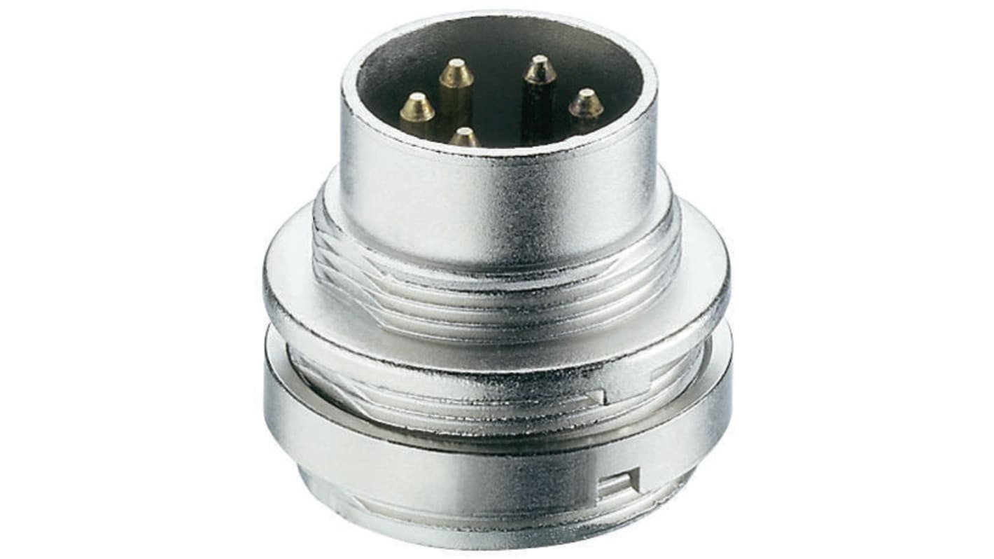 Lumberg SFV M16 DIN-Stecker Gerade 12-polig, 60 V ac / 3A IP40, Lötanschluss Tafelmontage