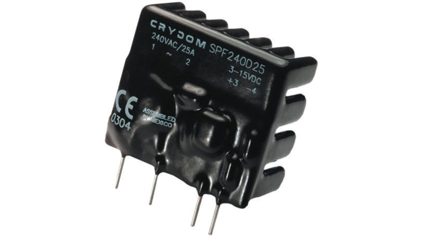 Sensata / Crydom Solid State Relay, 25 A Load, PCB Mount, 660 V rms Load, 15 V dc Control