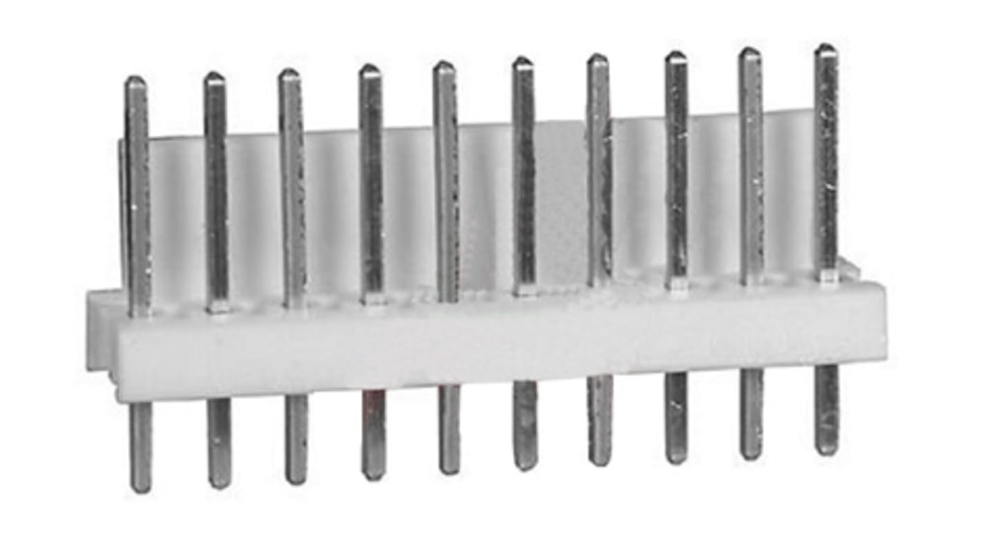 TE Connectivity MTA-100 Series Straight Through Hole Pin Header, 10 Contact(s), 2.54mm Pitch, 1 Row(s), Unshrouded