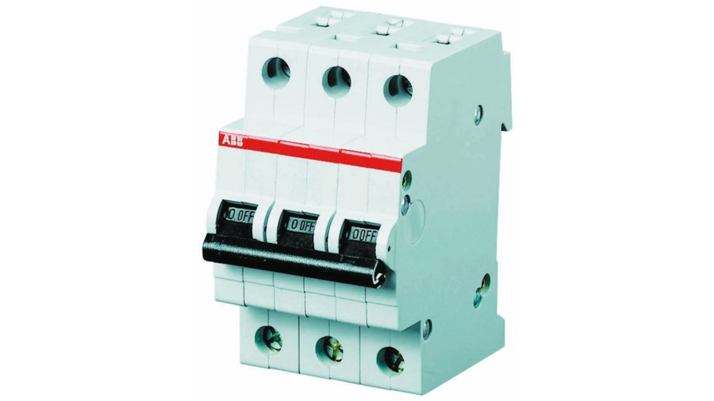 ABB System Pro M Compact S200 MCB, 3P, 13A Curve C, 400V AC, 6 kA Breaking Capacity