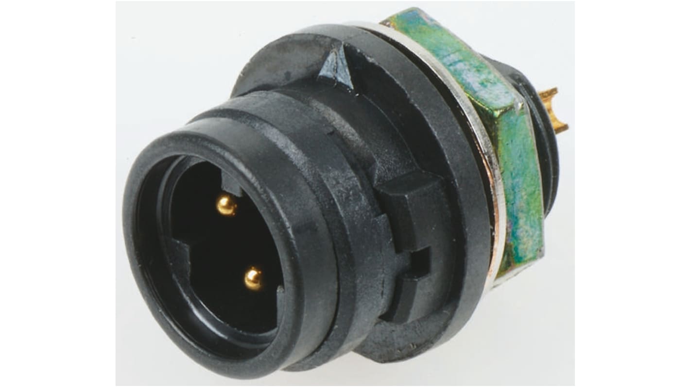 Conector circular Hirose serie HR30 de 6 vías macho, Montaje en Panel, IP67, IP68