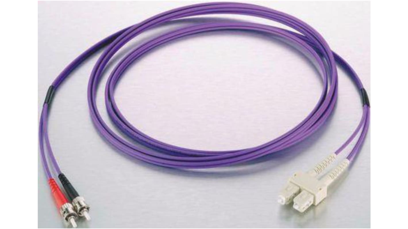 Cable de fibra óptica RS PRO OM2, con A: MT-RJ, con B: SC, long. 1m, funda libre de halógenos y bajo nivel de humo