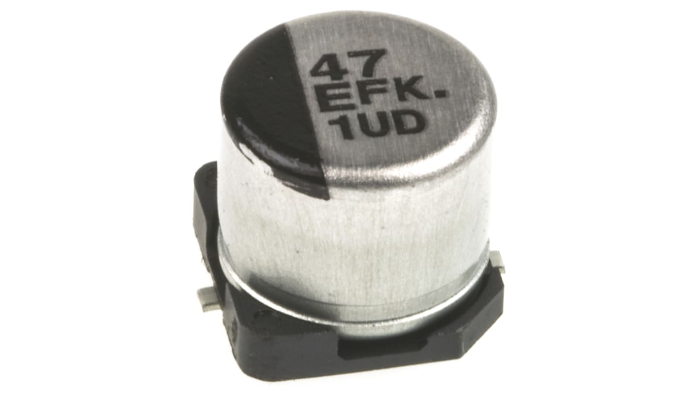 Panasonic 47μF Aluminium Electrolytic Capacitor 25V dc, Surface Mount - EEEFK1E470P