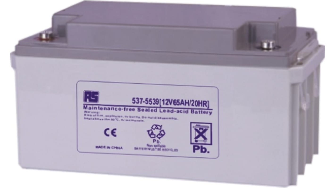 RS PRO 12V T6 Sealed Lead Acid Battery, 65Ah
